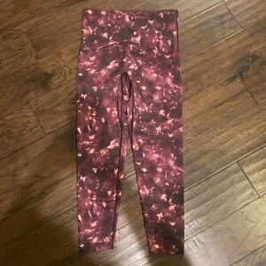 SPANX by Sara Blakely Wine and Orange Tie Dye 7/8 Length Legging EUC Medium